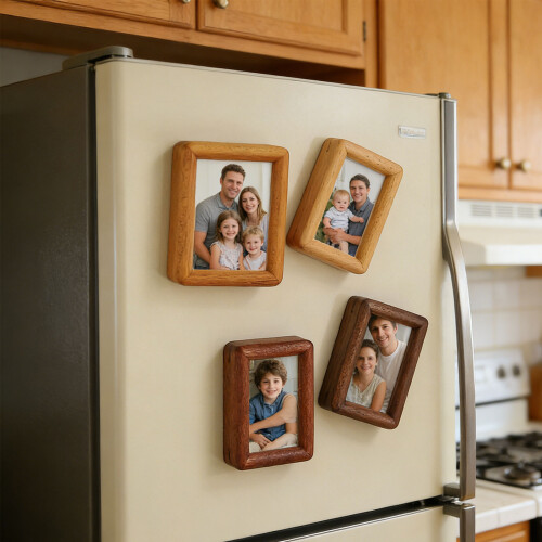 Decorative Wood Fridge Frame For 4 Inch Snapshots And-D 2