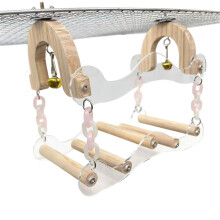 Bunte Acryl-Vogelschaukelbrücke für kleine Vögel mit glattem