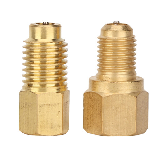 2 Stück Messing-Adapter 1/4SAE-1/2ACME für R134A A/C 1