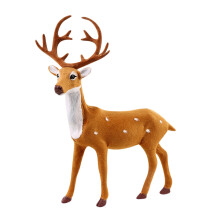 Christmas Deer Figurine - Standing Brown Deer Ornament for