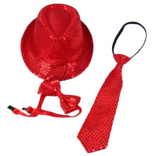 British Style Sequin Hat for Kids & Adults – Red
