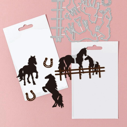 Realistisk hestestanseform for kortlaging og scrapbooking 1