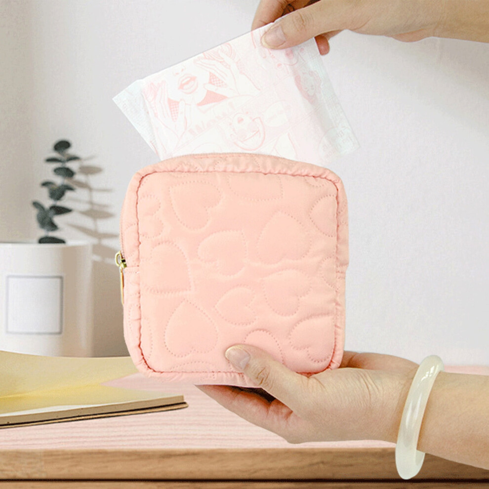 Heart-Shaped Sanitary Napkin Pouch Waterproof