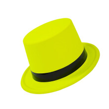 Fluorescent Ribbon Fedora Hat - One Size