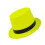 Fluorescent Ribbon Fedora Hat - One Size 1