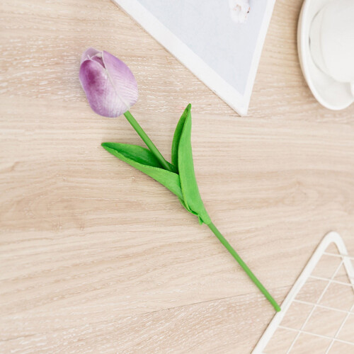 White PU Artificial Tulips – 1 Piece, Real-Touch Home & 1