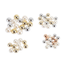 55 piezas de perlas ABS con base plana semiesféricas blancas de 6 mm