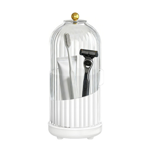 Stable Not Slip Toothbrush Holder Providing Rotating-White
