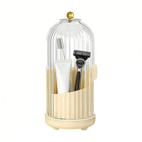Secure Anti Slip Toothbrush Holder- custard color