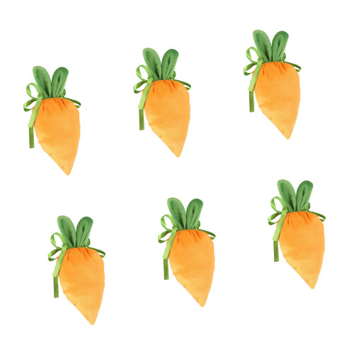 6Pcs Easter Hare Ears Carrot Shape Gift Bag Drawstring-Citrus