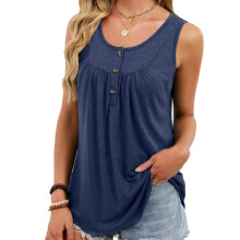 Women's flowy camisole, summer sleeveless loose-Navy Blue S