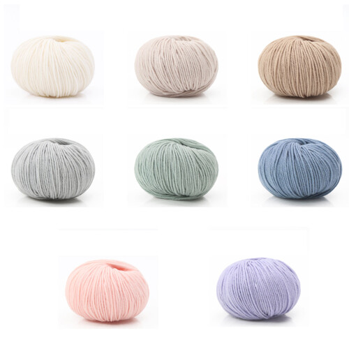 5Roll Colored Soft Acrylic Yarn 109.36Yard Each-rice flour 1