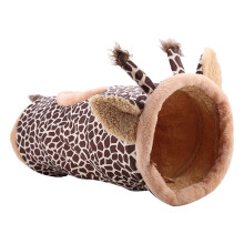 Portable Folding Fabric Pet Tunnel Toy 24x70cm, Giraffe Design