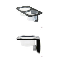 4Pcs Reptile Food Water Feeding Bowl Feeder with Suction Cup Double & Single