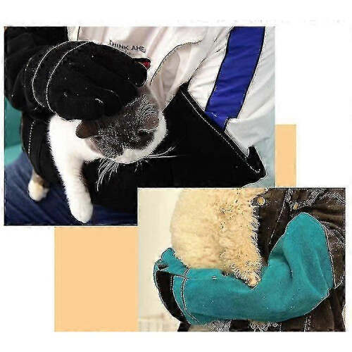 (green) Anti-biting Cat-scratching Training Dog Training Thickened Gloves 36cm 1