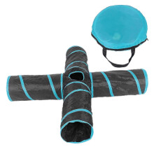 Pet Play Tunnel Collapsible 4 Way Cat Tube with Storage Bag for Cats Dogs Rabbits Indoor and Outdoor Use SZRH A-J