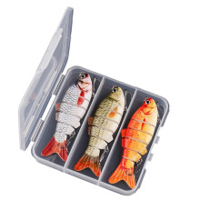 (Set A) Fishing Lures for Bass Trout 6-segment Hard Body Lures with Treble Hook Swimbait