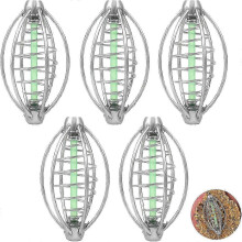 Inline bait feeder for fishing with 5-piece method feeder set