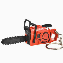 Toy chainsaw with pull cord, fun prop, rolling toy keychain.