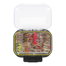 64 Pcs Fly Fishing Flies Stainless Steel Colorful Fishing Lure Kit Stainless Steel Fishing Lure Kit with Waterproof Storage Box