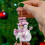 Pink and Silver Snowman Christmas Ornament 1 Pack 5