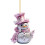 Pink and Silver Snowman Christmas Ornament 1 Pack 1