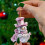 Pink and Silver Snowman Christmas Ornament 1 Pack 4