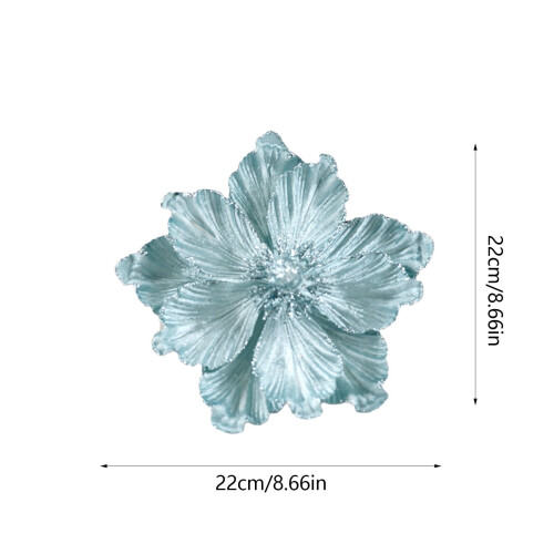 Glitter Magnolia Artificial Flower, Blue, 22x20cm 2
