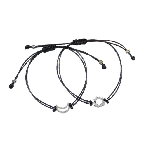 Måne & Sol Pararmbånd, Legering, 2 stk.