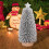 Miniature Needle Christmas Tree with Wooden Base Silver 2