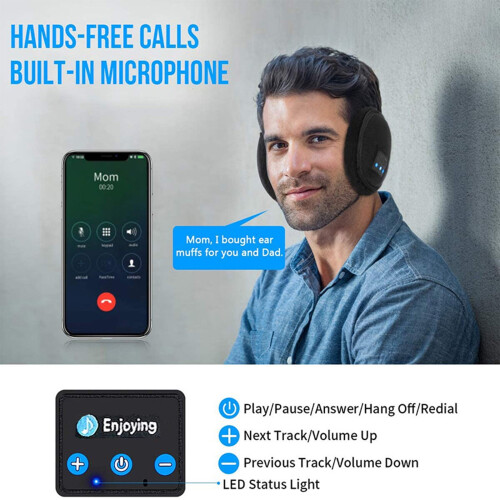 Bluetooth 5.0 ørepropper med mikrofon – varme, lette,