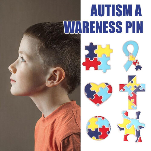 Legering Autism Pussel Brosch 7 Färger Set 1