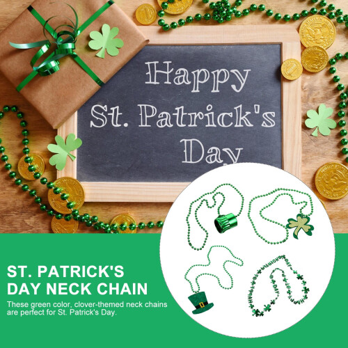 Grønt St. Patricks Day-perlekjede, 4-pakning 2