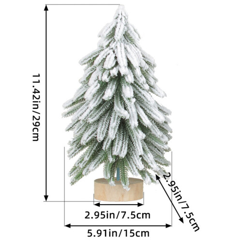 Mini Bottle Brush Christmas Tree with Wooden Base 2