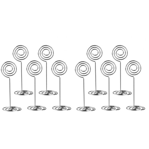 Silver Steel Table Number Holders – 24 Pack