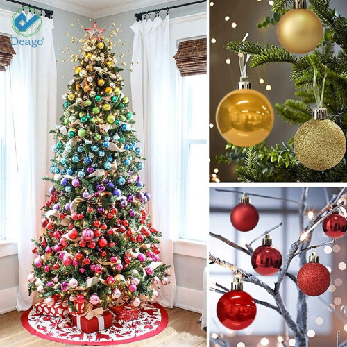 Purple Plastic Shatterproof Ball Ornaments with Hooks 24 1