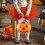 Halloween Pumpkin Candy Bucket with Handle Orange Reusable 2