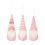 Pink Christmas Gnome Ornaments Plush 3-Pack 2