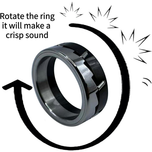mechanical fidget spinner ring, stainless steel gear fidget spinner ring, mechanical decompression ring. (Size 9) 1