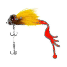 Mouse Fishing Lure Fly Hooks Freshwater Saltwater Lure Soft Fly with Double Hooks Yellow