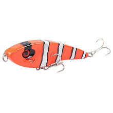 (Black Orange) Sea Fishing Hard Lure VIB, Sinking Rattling Bead Double Hooks, 15cm 55g, Sea Fishing Hard Bait