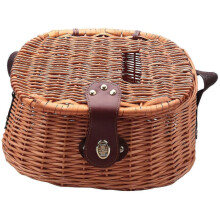 Wicker Basket Fishing Creel Trout Perch Cage Tackle Fisherman Box Outdoor Classical Willow Trout Fi