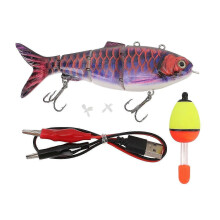 Robotic Swimming Fishing Bait Multi Jointed USB Rechargeable Electric Fishing Lure with LED Light and Propellers for Freshwater BL 2023 intelligence