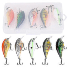 5pc 3d Eyes Artificial Hard Fishing Bait Lures Tackle - 7.8cm, 12.8g Premium Fishing Lure Set Fit compatible withFreshwater Saltwater Fishing