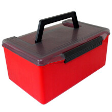 (Red) Fishing Storage Box Squid Jig Hard Baits Container Plastic Fishing Tackle Box Lures Tool Storage Case Easy to Carry White