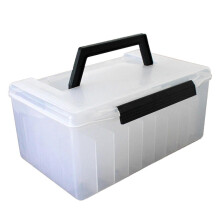 (White) Fishing Storage Box Squid Jig Hard Baits Container Plastic Fishing Tackle Box Lures Tool Storage Case Easy to Carry White
