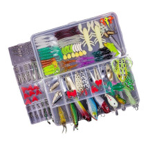 (234 Pcs) Freshwater Saltwater Worms Crankbait Tackle Set Effective Fishing Lures Kit