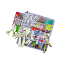 (155 Pcs Set 2) Freshwater Saltwater Worms Crankbait Tackle Set Effective Fishing Lures Kit