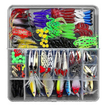 141pcs Fishing Accessories Kit Fishing Lures Baits Crankbait Swimbaits Jig Hooks Fishing Gear Lures Kit Set with Tackle Box - XN