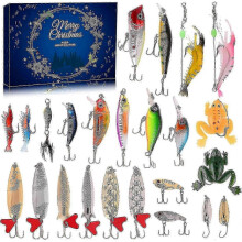 2025 Christmas Countdown Advent Calendar - 24 Days - Fishing Lure Set for Adults Men Teens Boys - Christmas Surprise Gift 2023